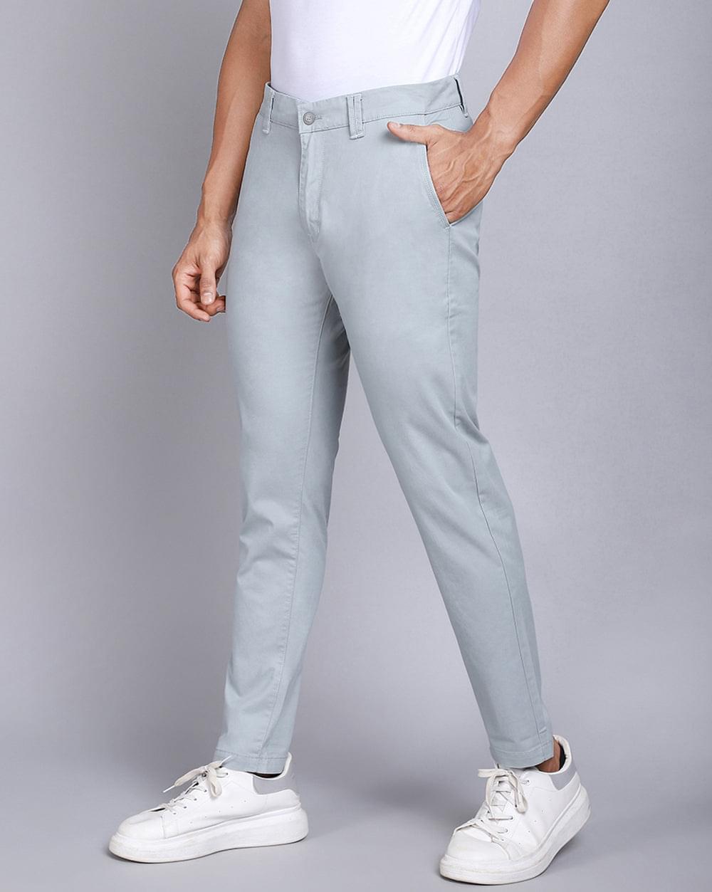 Ankle Fit Trouser-Grey