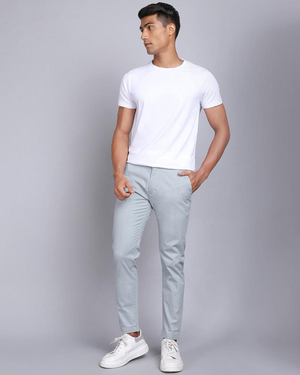 Ankle Fit Trouser-Grey