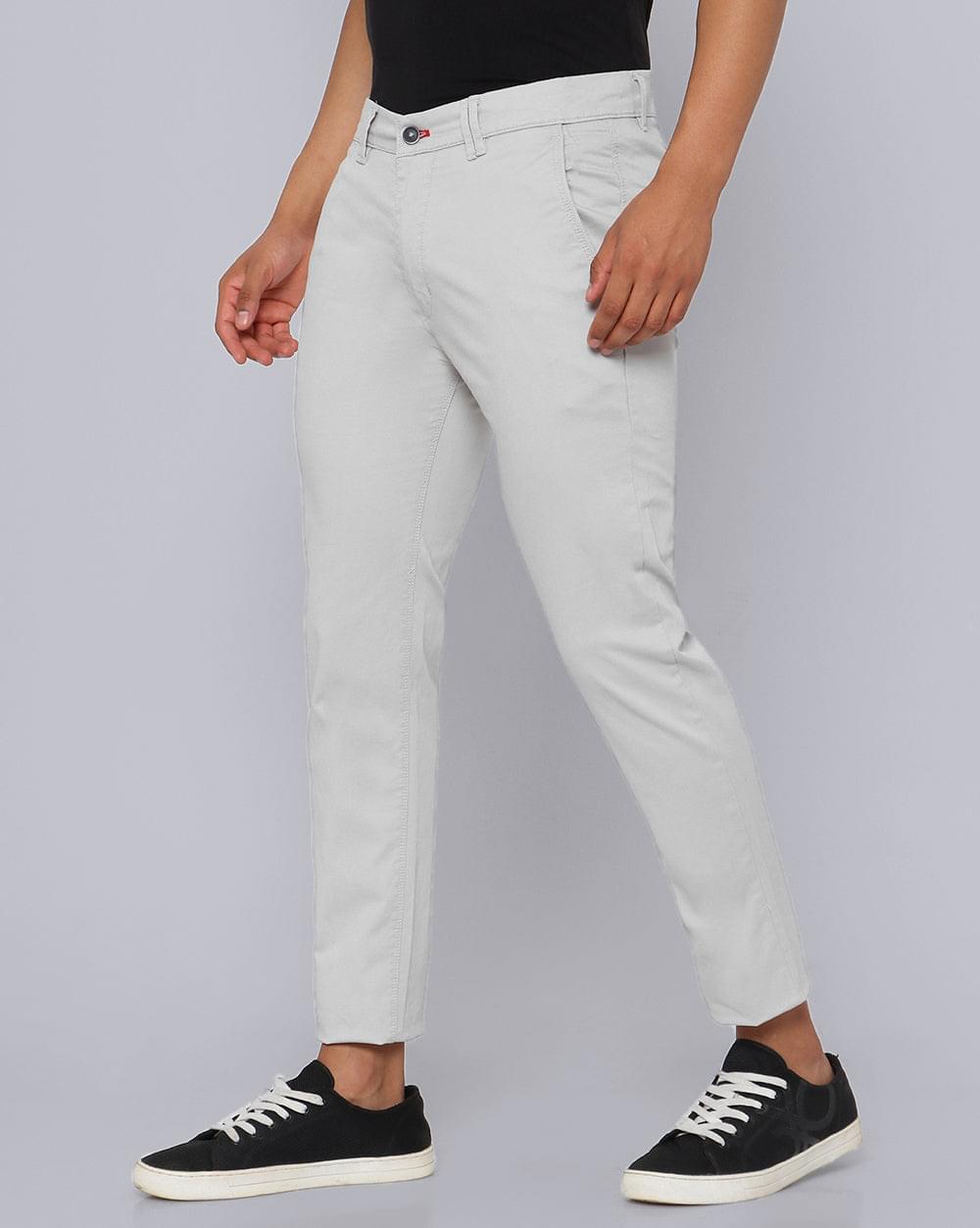 Ankle Fit Trouser- Light Grey