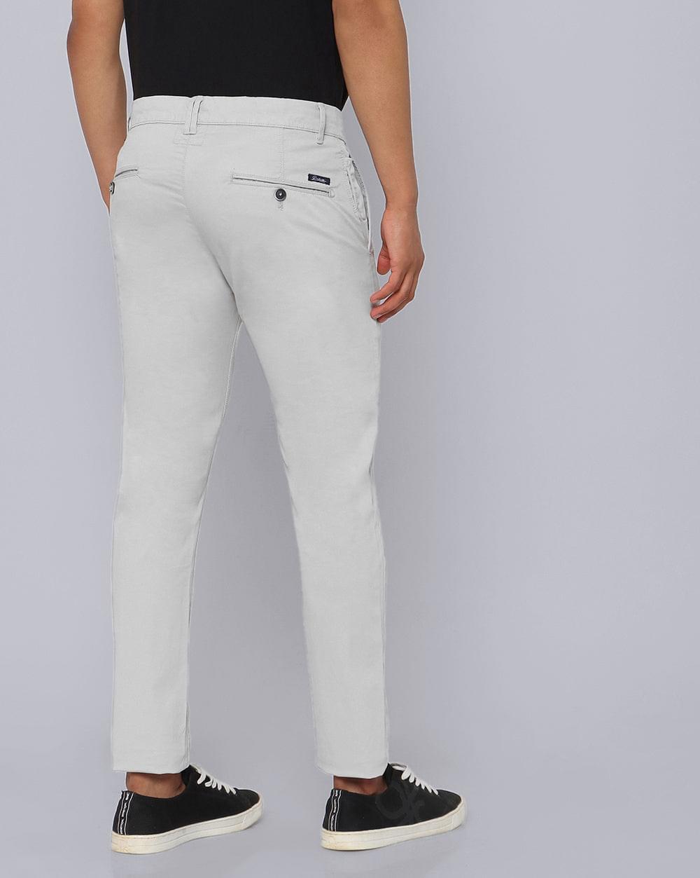 Ankle Fit Trouser- Light Grey