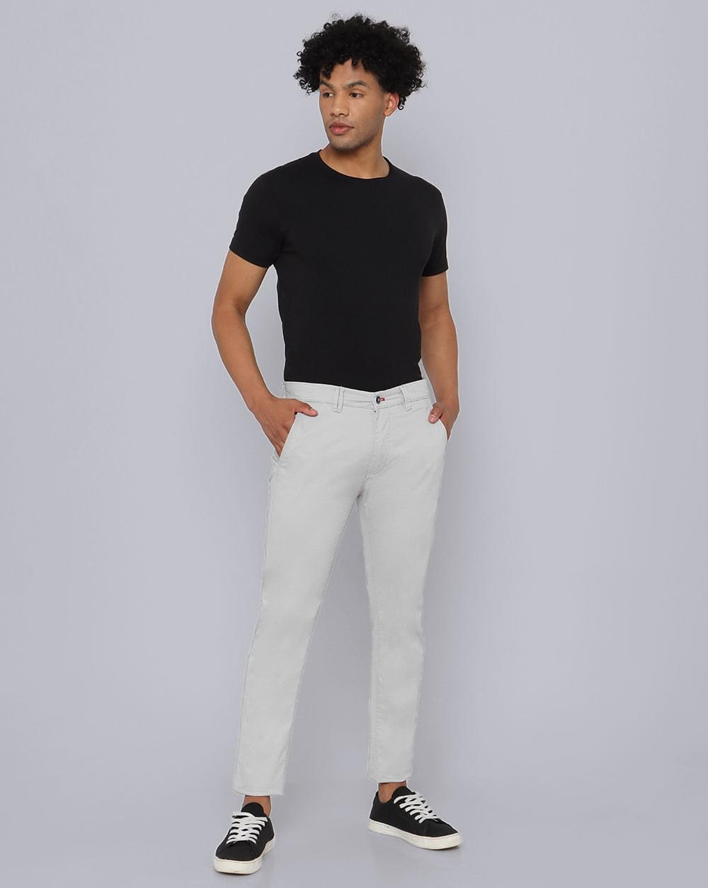 Ankle Fit Trouser- Light Grey