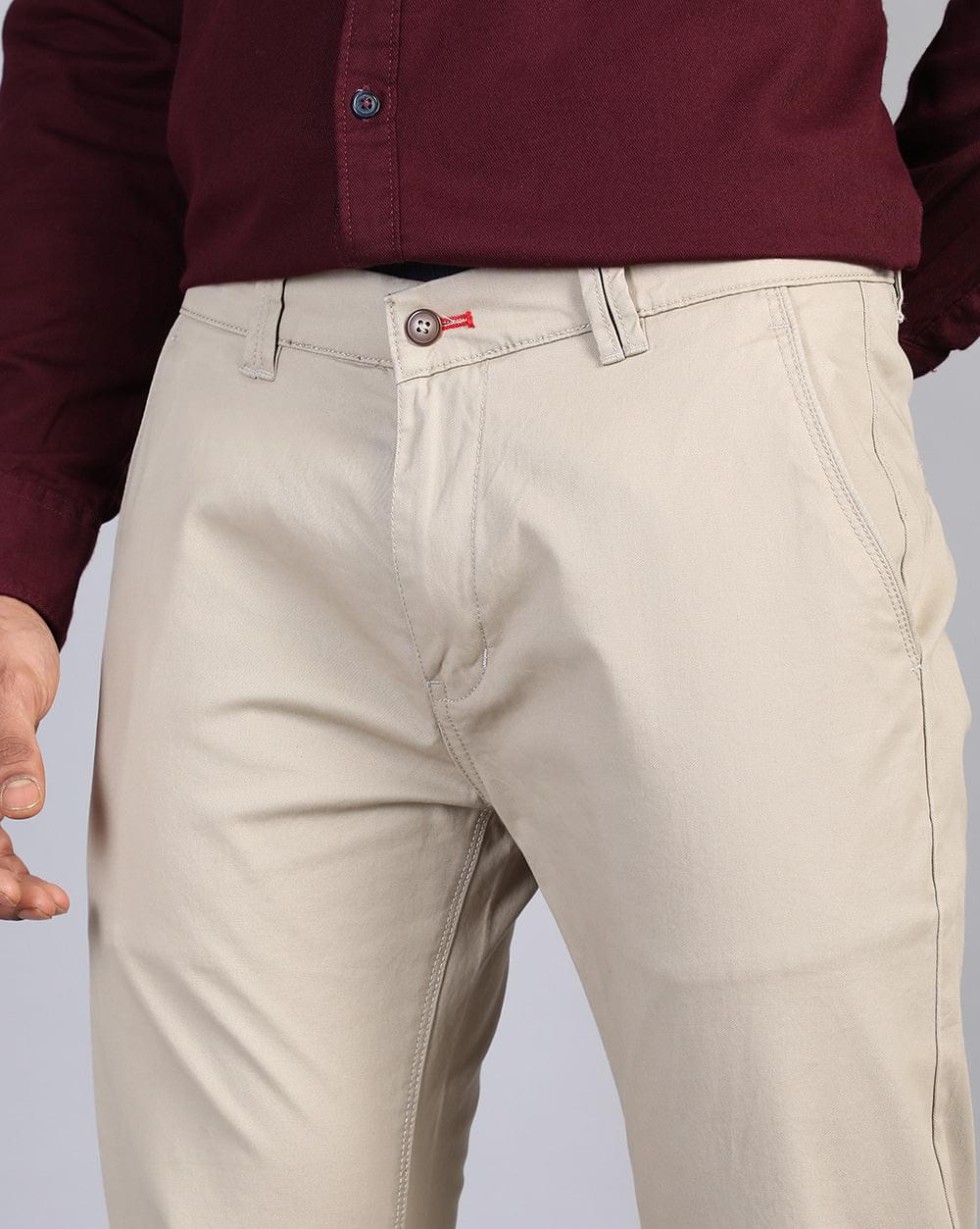 Ankle Fit Trouser-Light Khaki