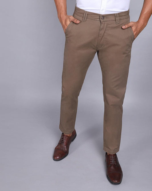 Ankle Fit Trouser-Brown