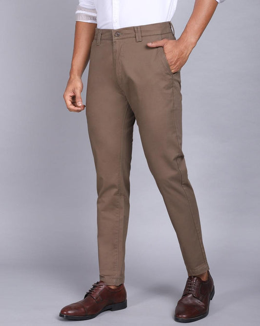 Ankle Fit Trouser-Brown