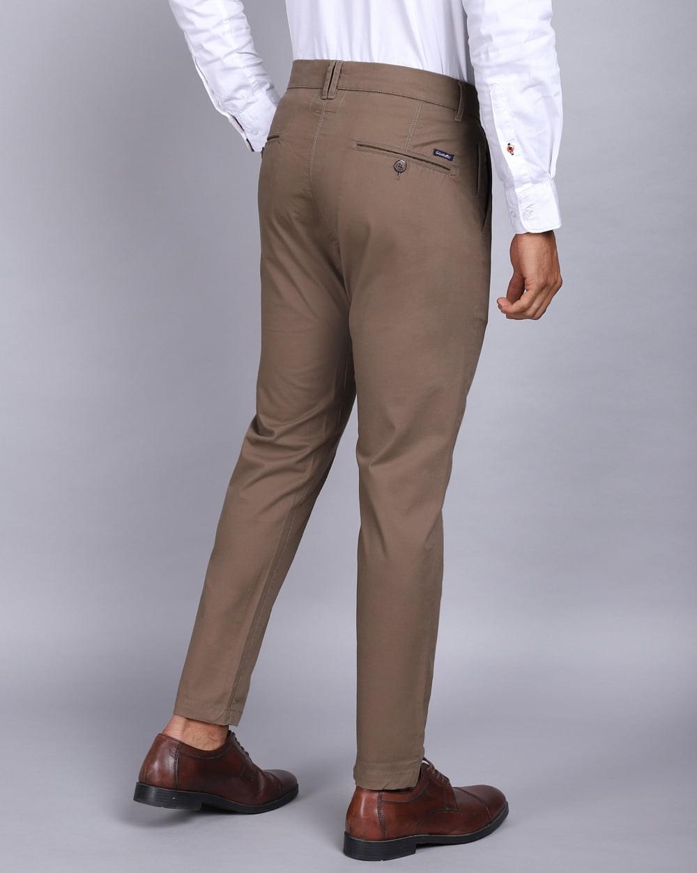 Ankle Fit Trouser-Brown