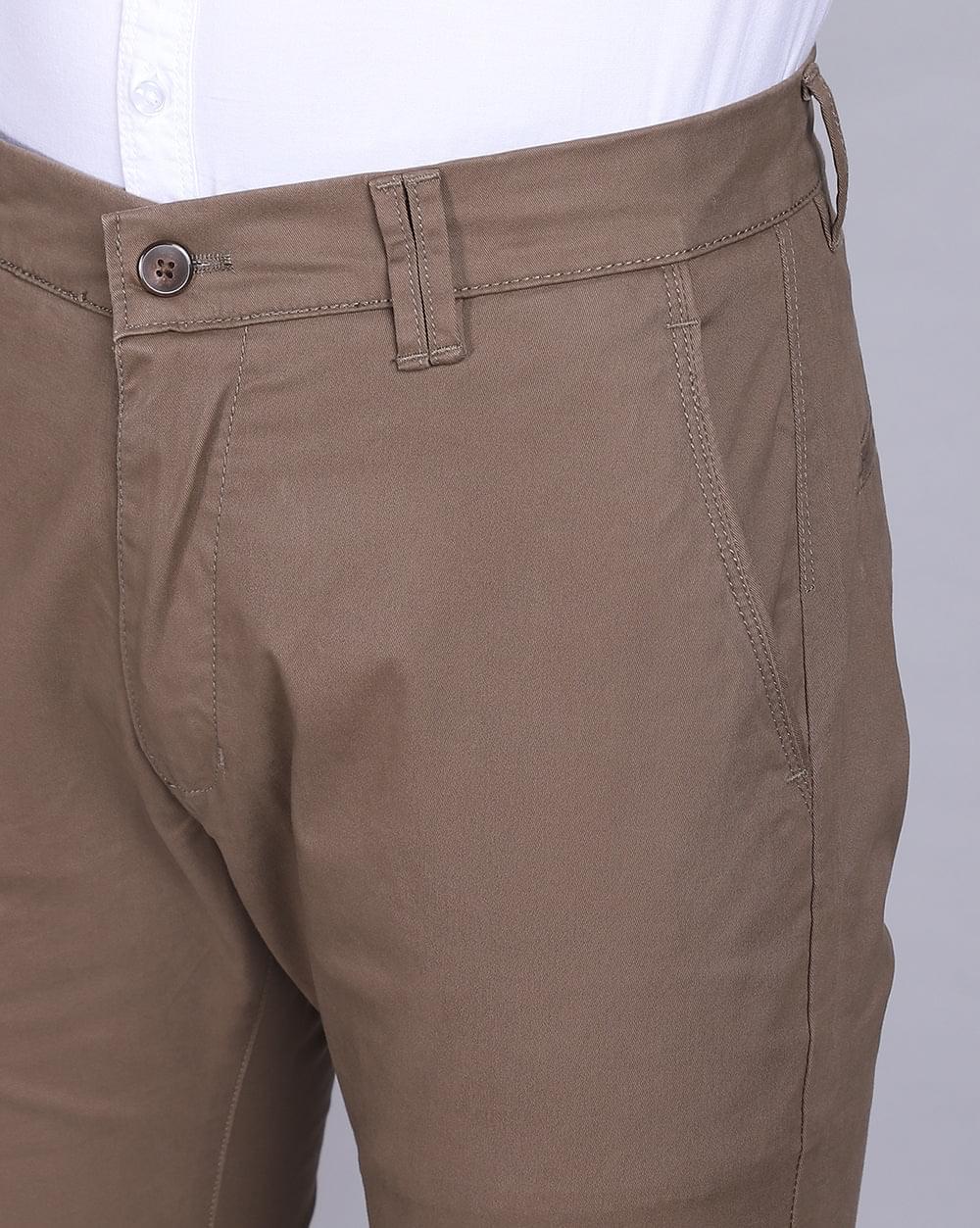 Ankle Fit Trouser-Brown