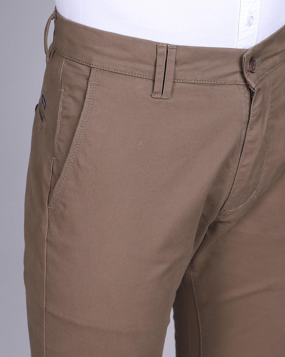 Ankle Fit Trouser-Brown