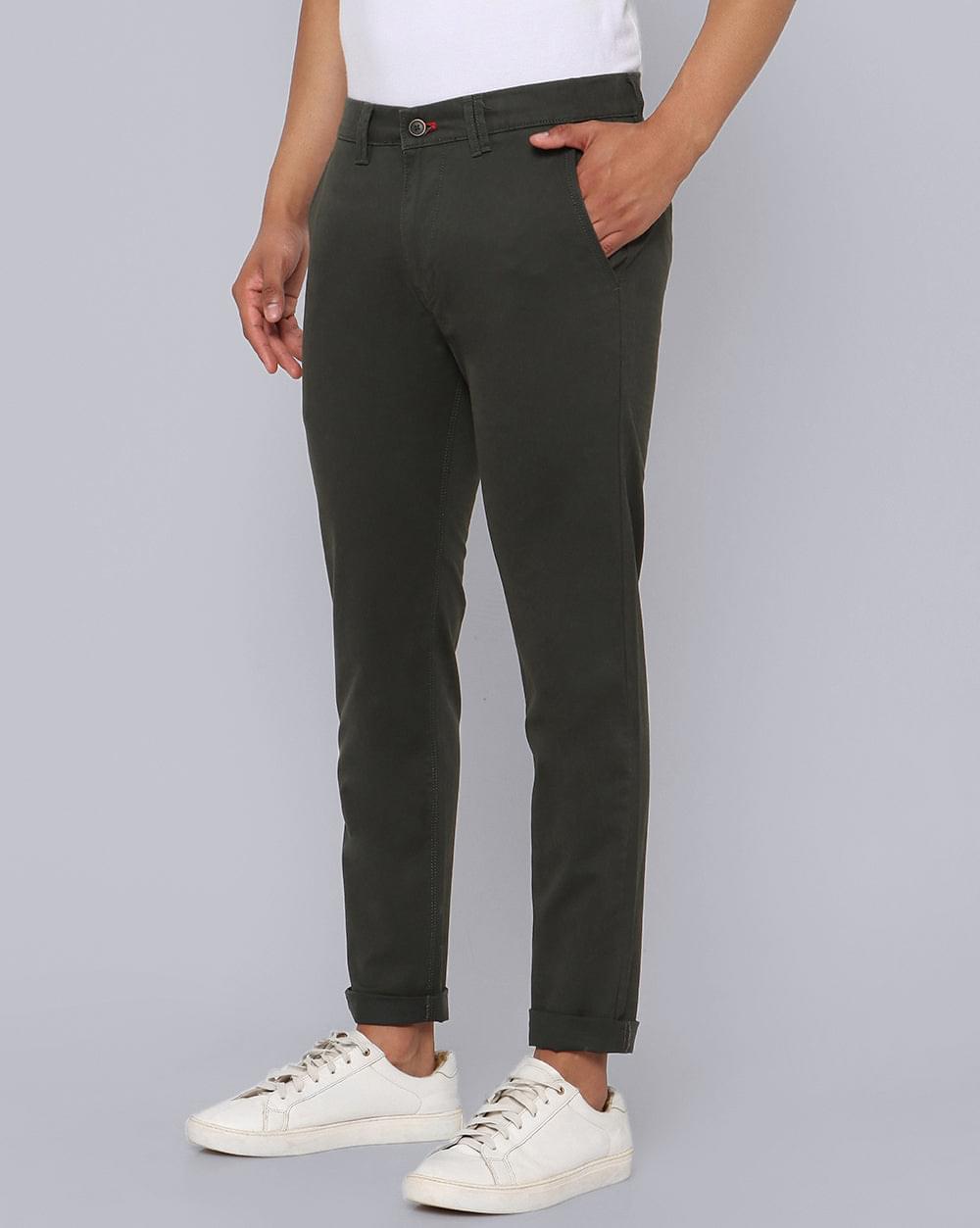 Ankle Fit Trouser-Green