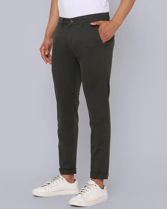 Ankle Fit Trouser-Green