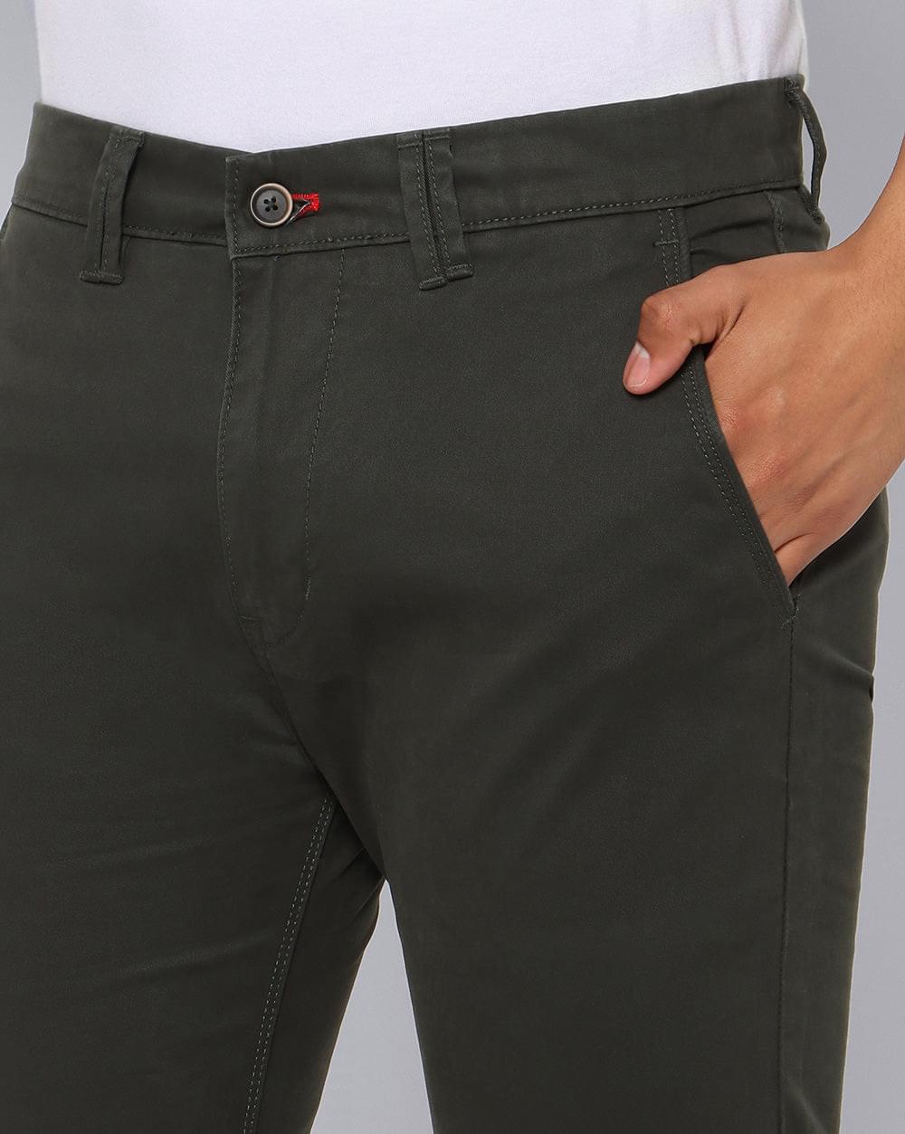 Ankle Fit Trouser-Green