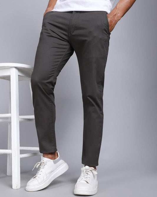 Ankle Fit Trouser-Charcoal