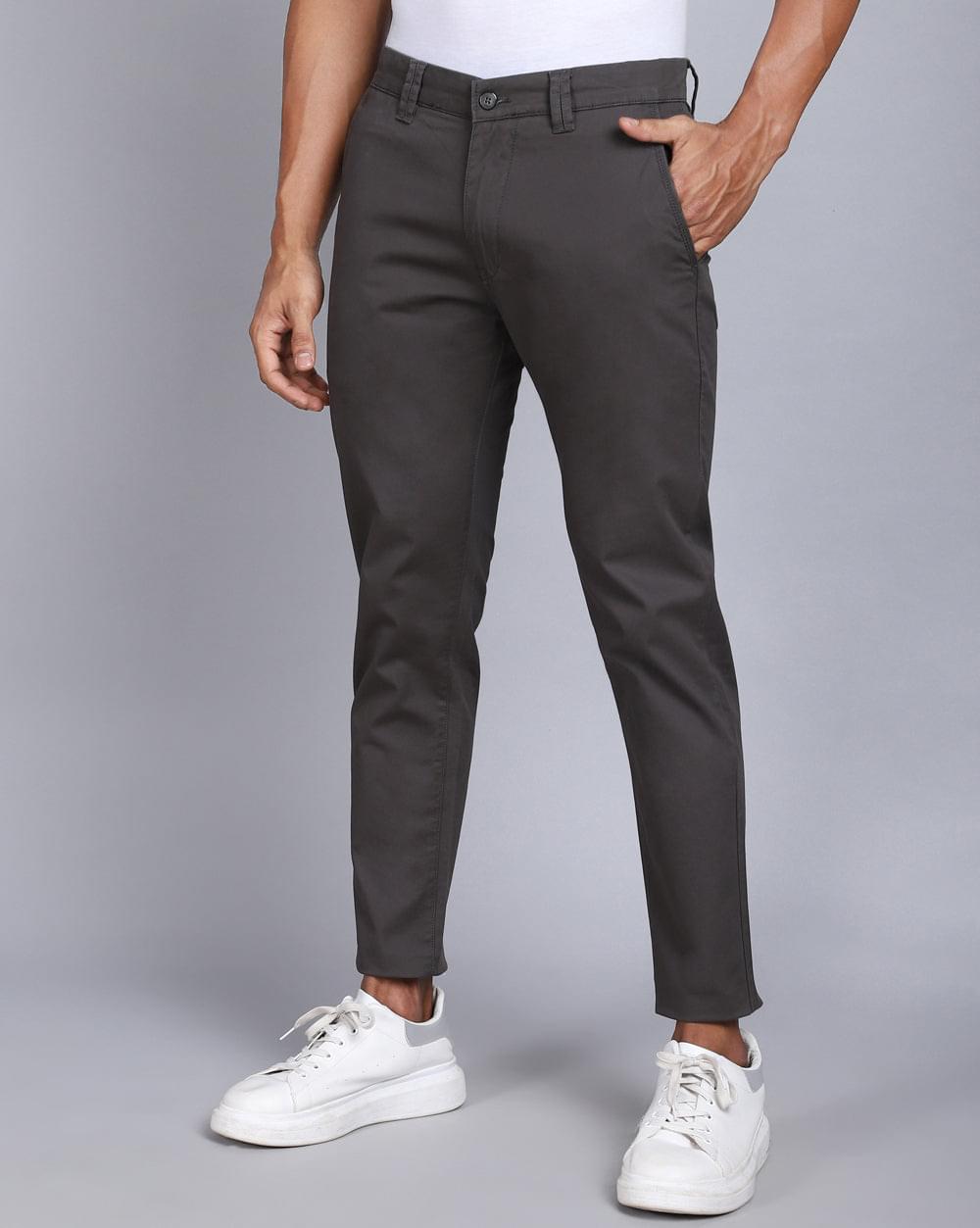 Ankle Fit Trouser-Charcoal