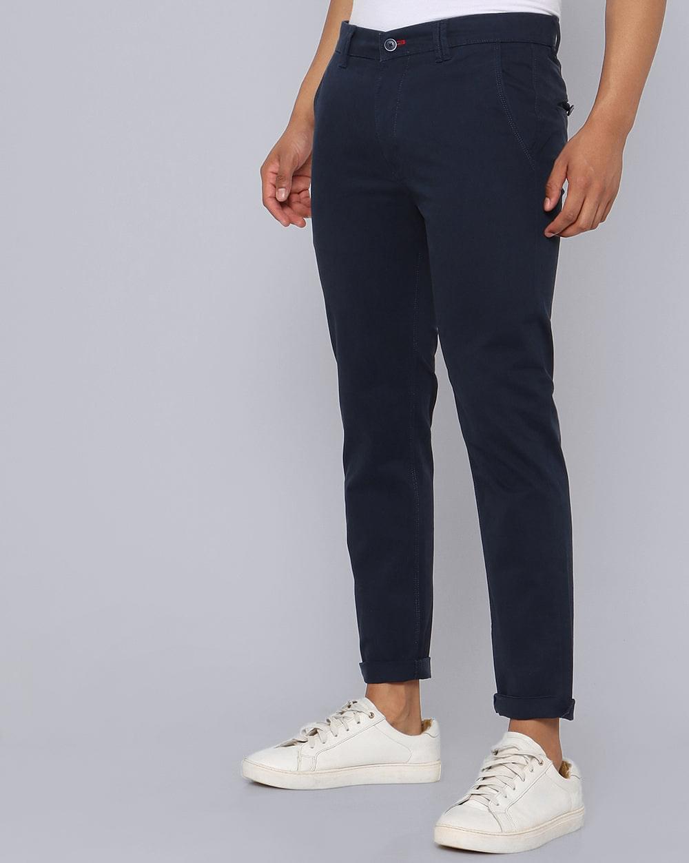 Ankle Fit Trouser-Navy