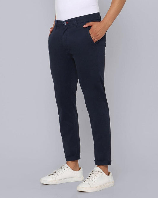 Ankle Fit Trouser-Navy
