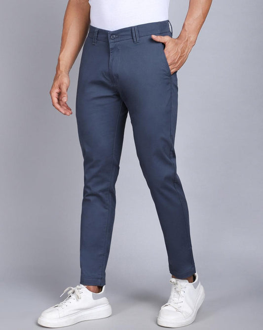 Ankle Fit Trouser-Smart Blue