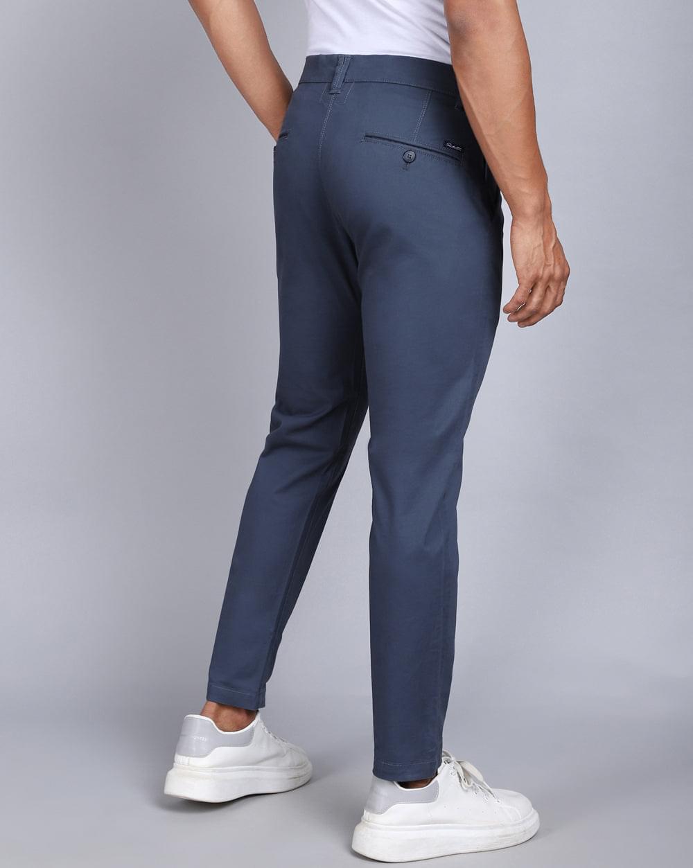 Ankle Fit Trouser-Smart Blue