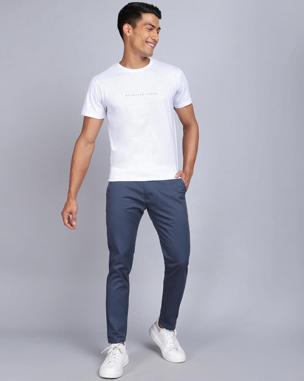 Ankle Fit Trouser-Smart Blue
