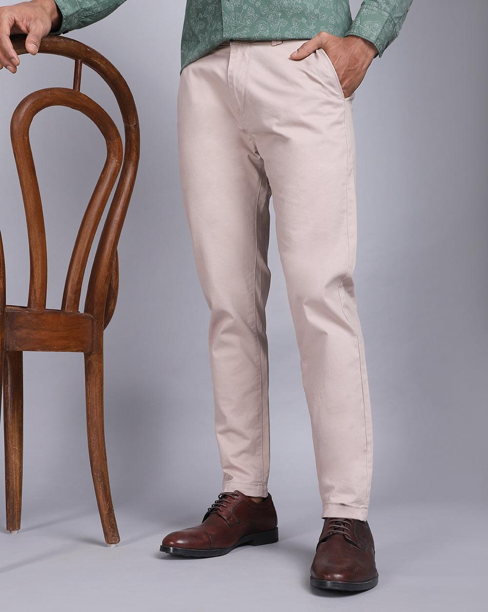 Ankle Fit Trouser-Beige