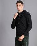 Solid Hooded Sweatshirt-Black