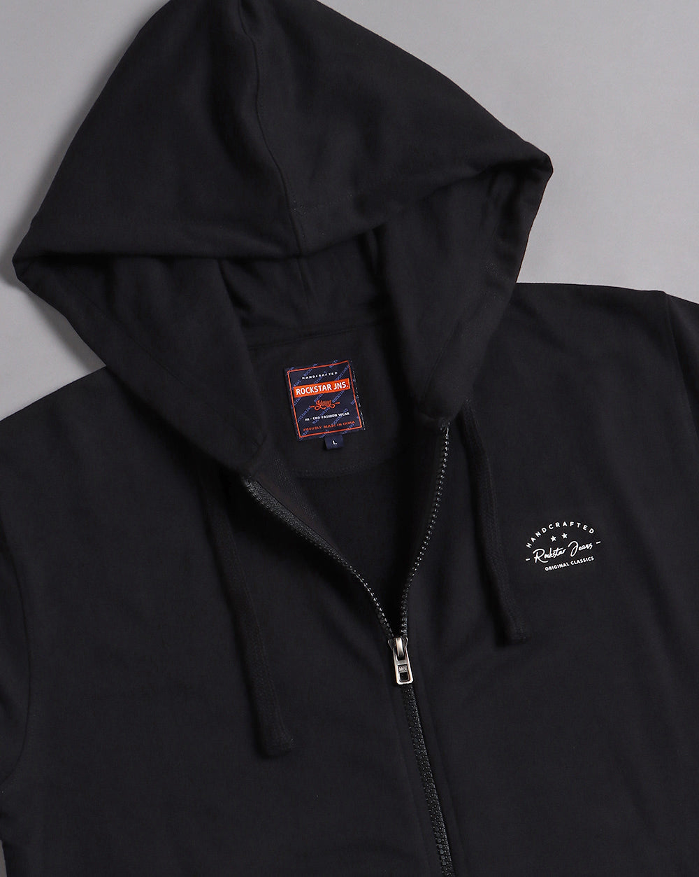 Solid Hooded Sweatshirt-Black