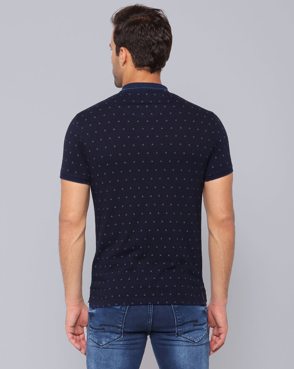 Navy  Printed Casual T-Shirt
