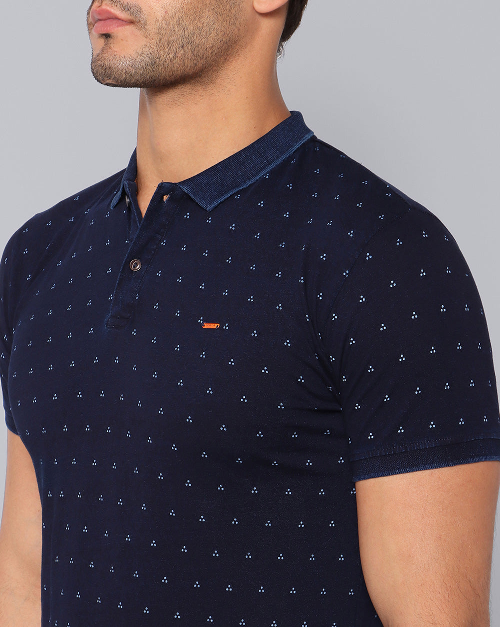 Navy  Printed Casual T-Shirt