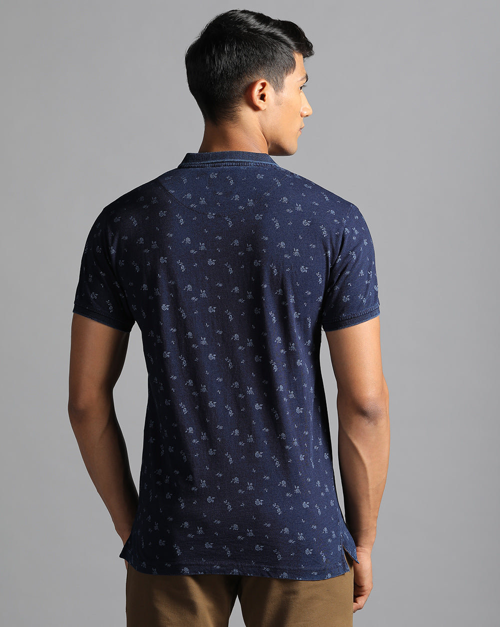 Navy  Printed Casual T-Shirt
