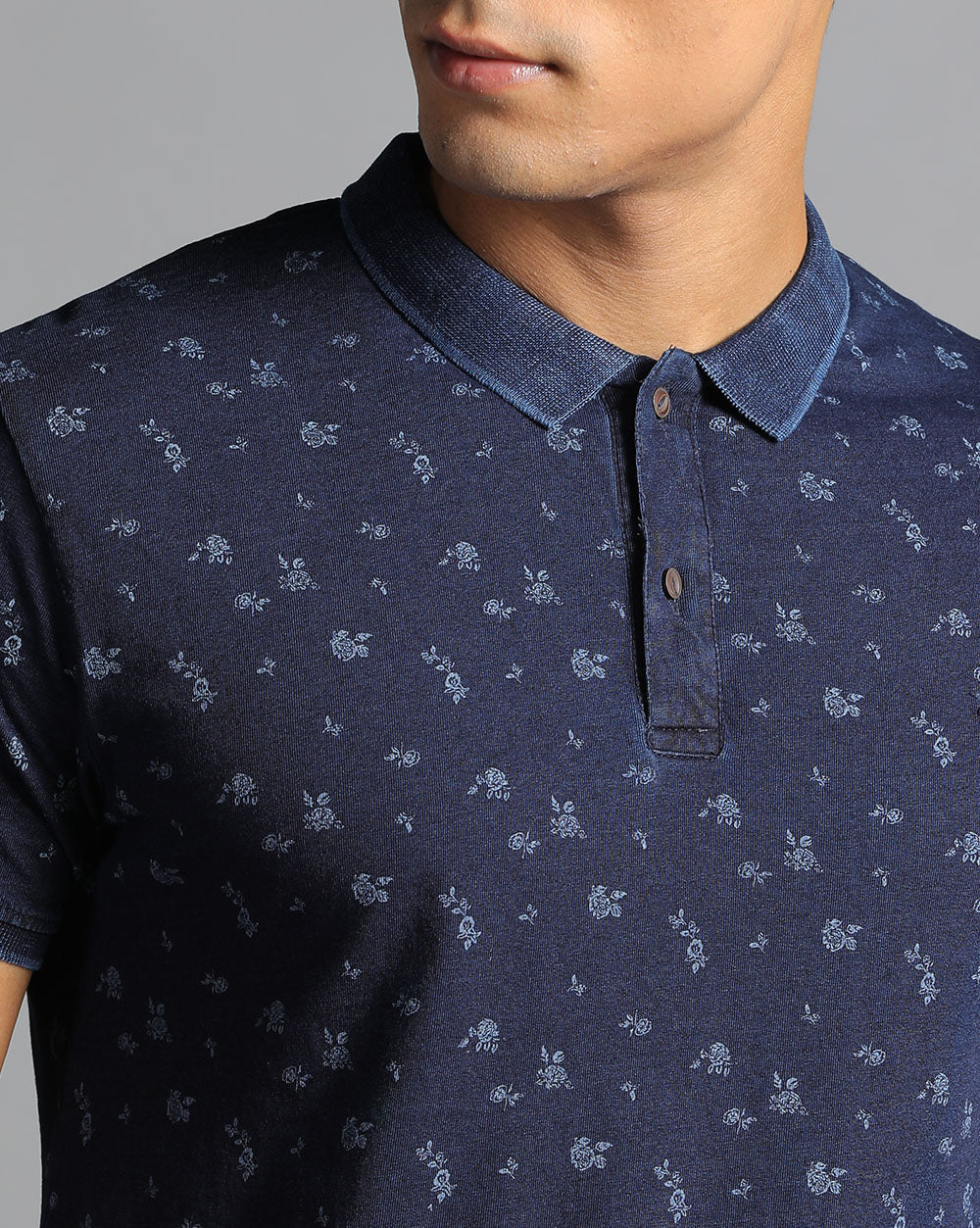 Navy  Printed Casual T-Shirt