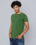 Crewneck Strech T-Shirt-Forest Green