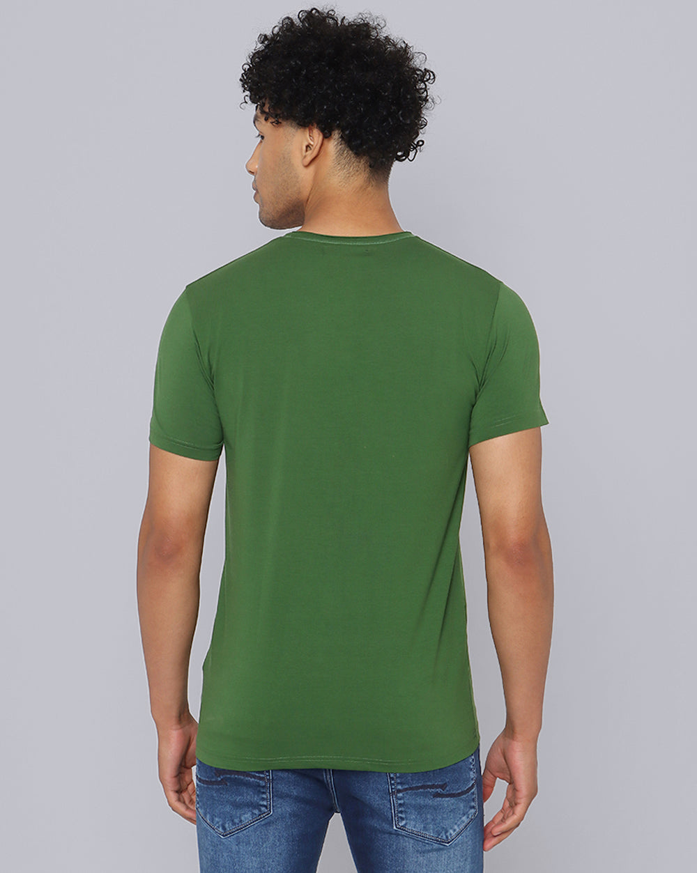 Crewneck Strech T-Shirt-Forest Green