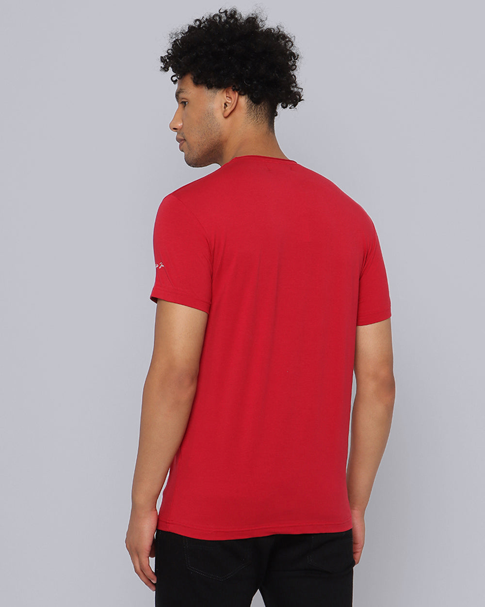 Crewneck Strech T-Shirt-Deep Red