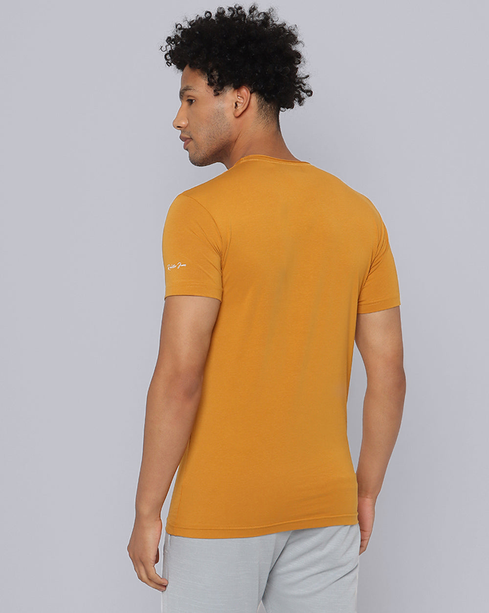 Crewneck Strech T-Shirt-Golden Yellow