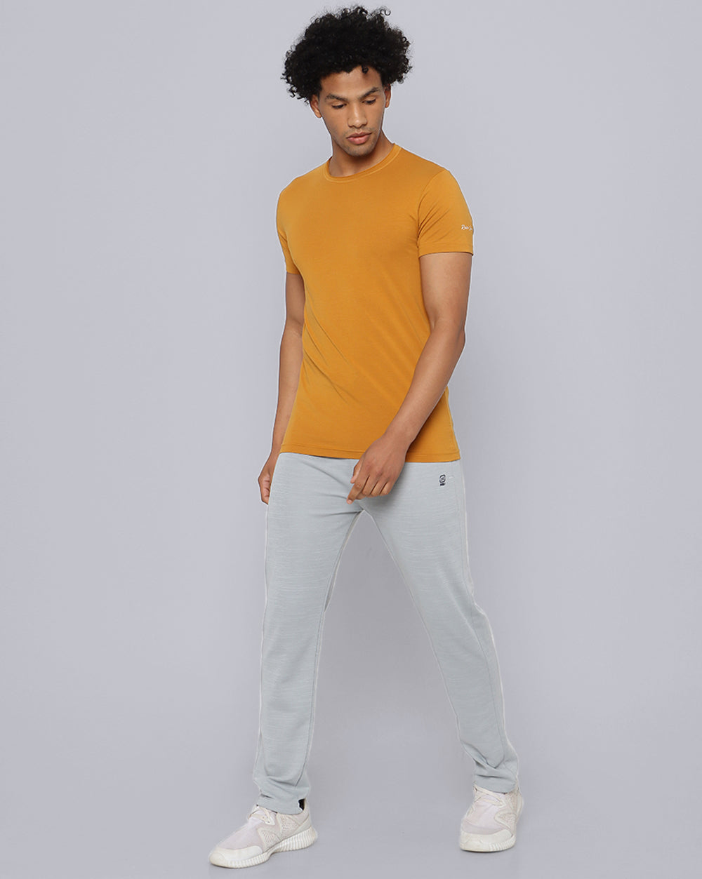Crewneck Strech T-Shirt-Golden Yellow