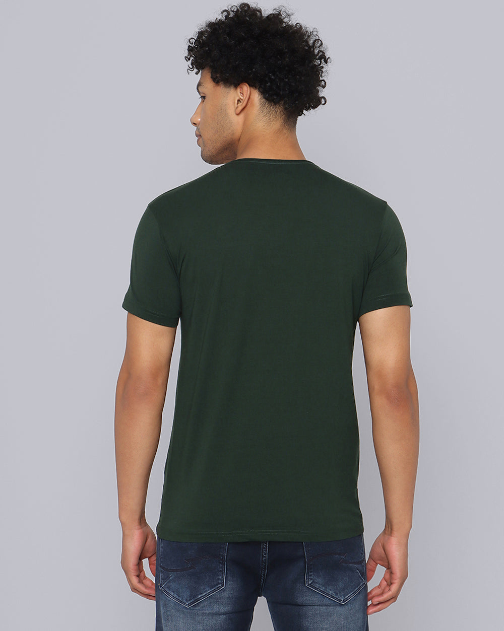 Crewneck Strech T-Shirt-Deep Green