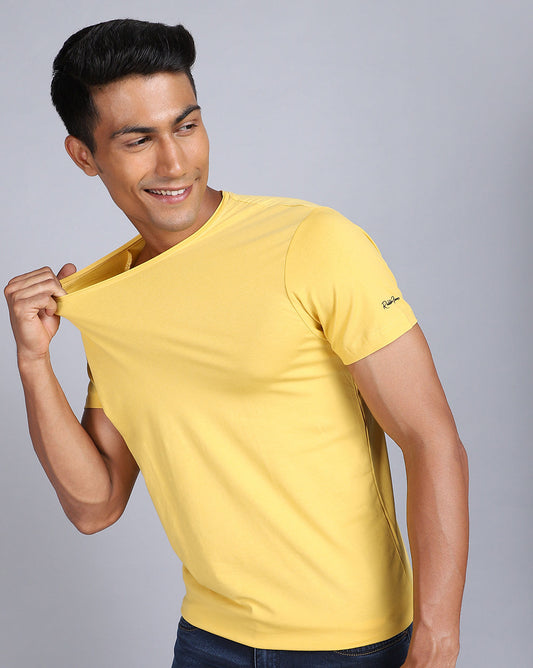 Crewneck Strech T-Shirt-Classic Yellow