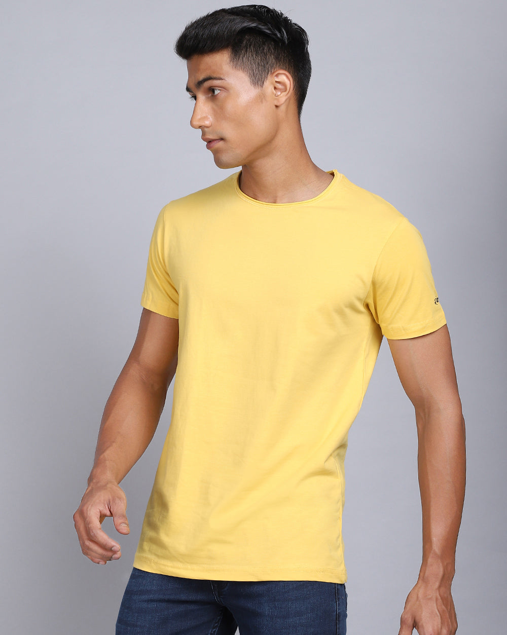 Crewneck Strech T-Shirt-Classic Yellow