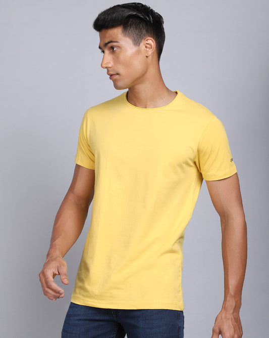 Crewneck Strech T-Shirt-Classic Yellow