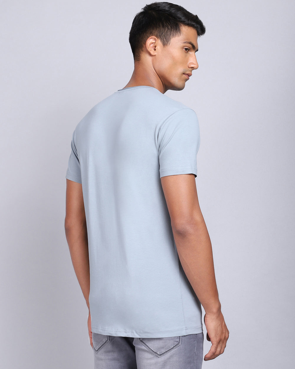 Crewneck Strech T-Shirt-Grey