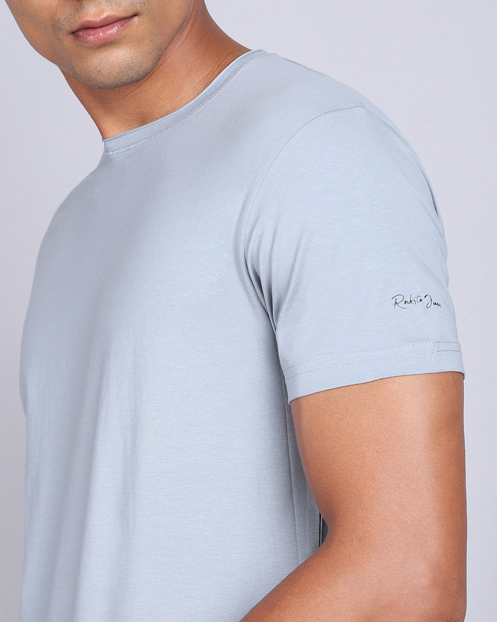 Crewneck Strech T-Shirt-Grey