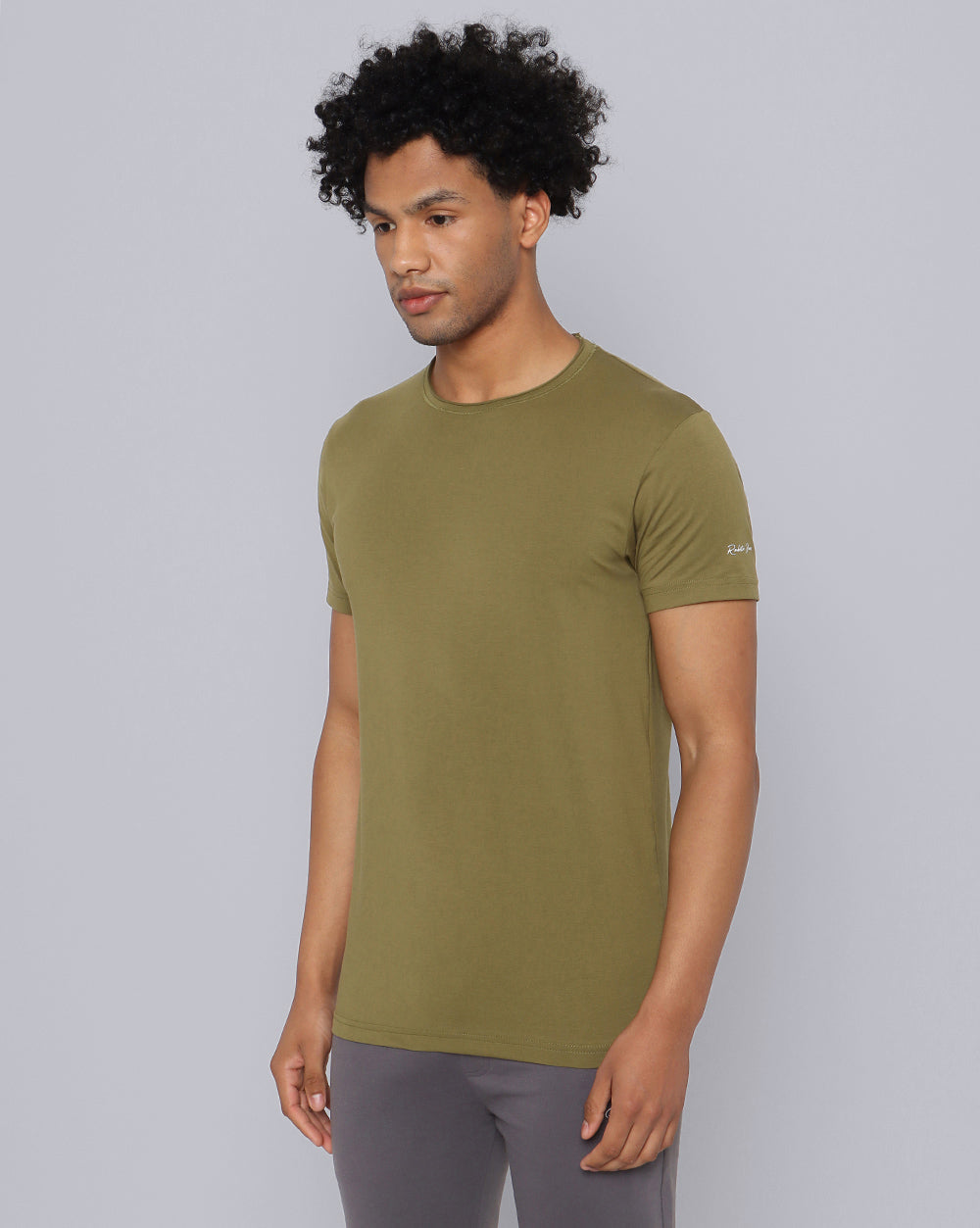 Crewneck Comfort Strech T-Shirt-Olive