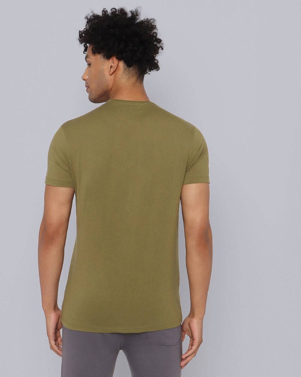 Crewneck Comfort Strech T-Shirt-Olive