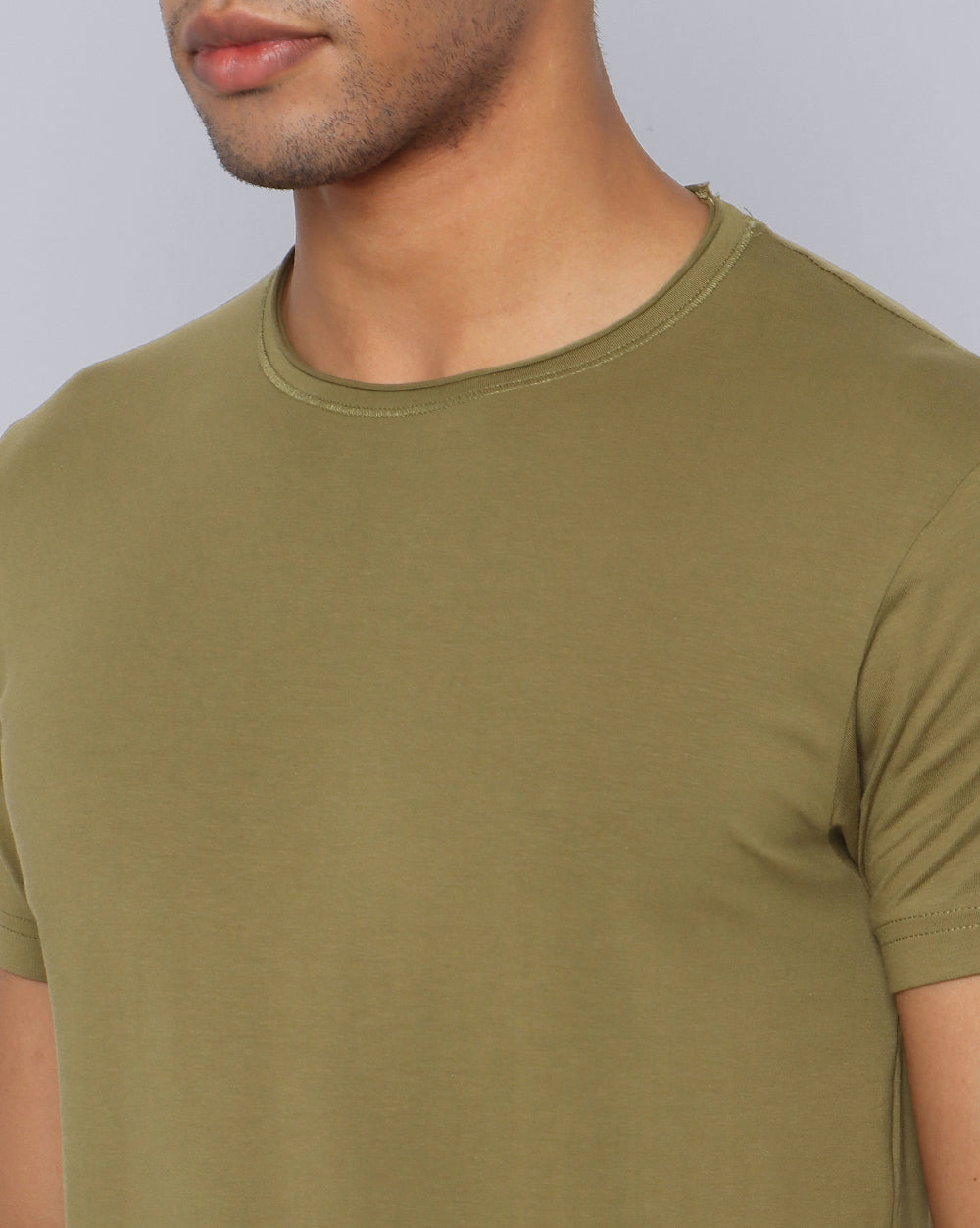 Crewneck Comfort Strech T-Shirt-Olive