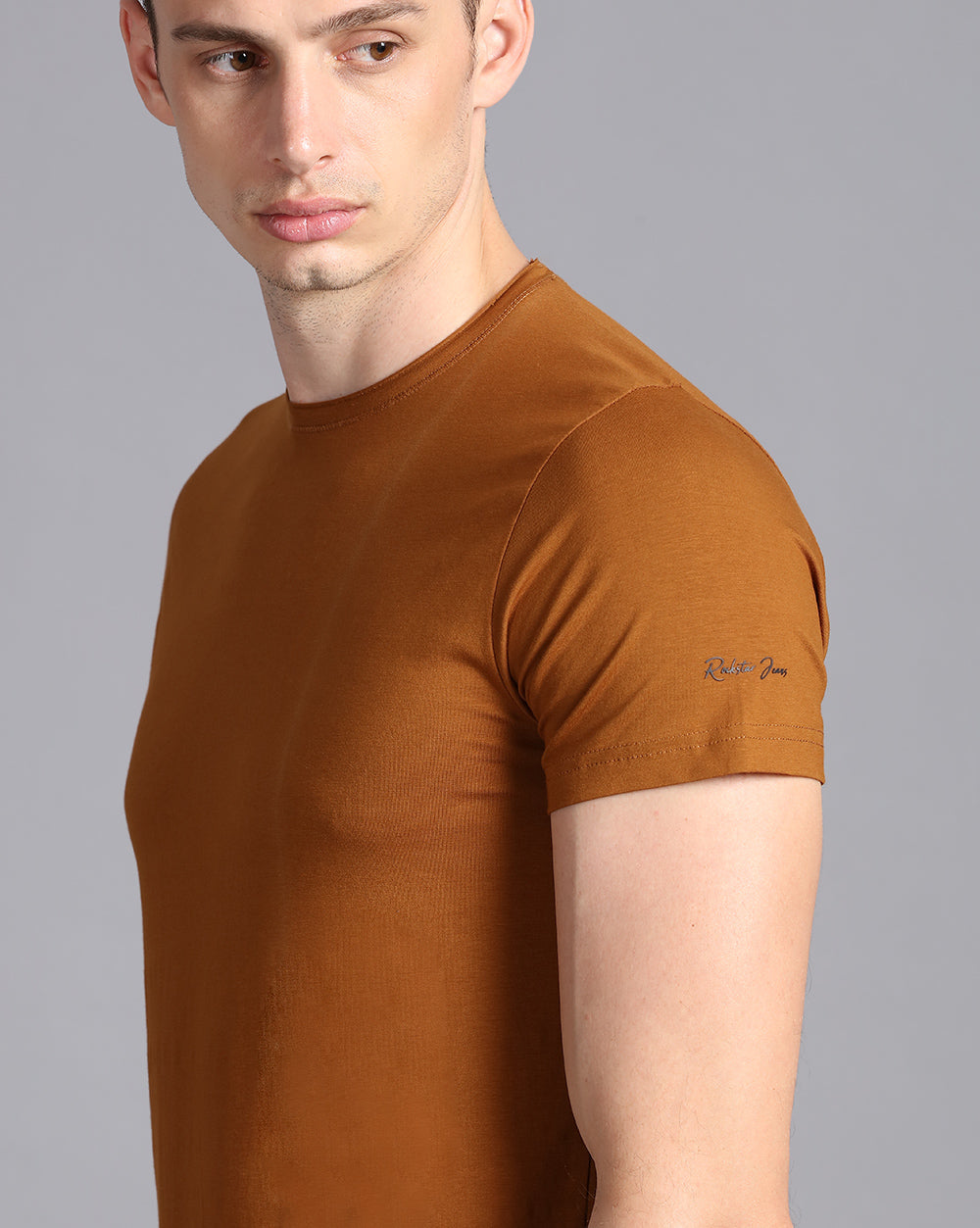 Crewneck Strech T-Shirt-Coffee