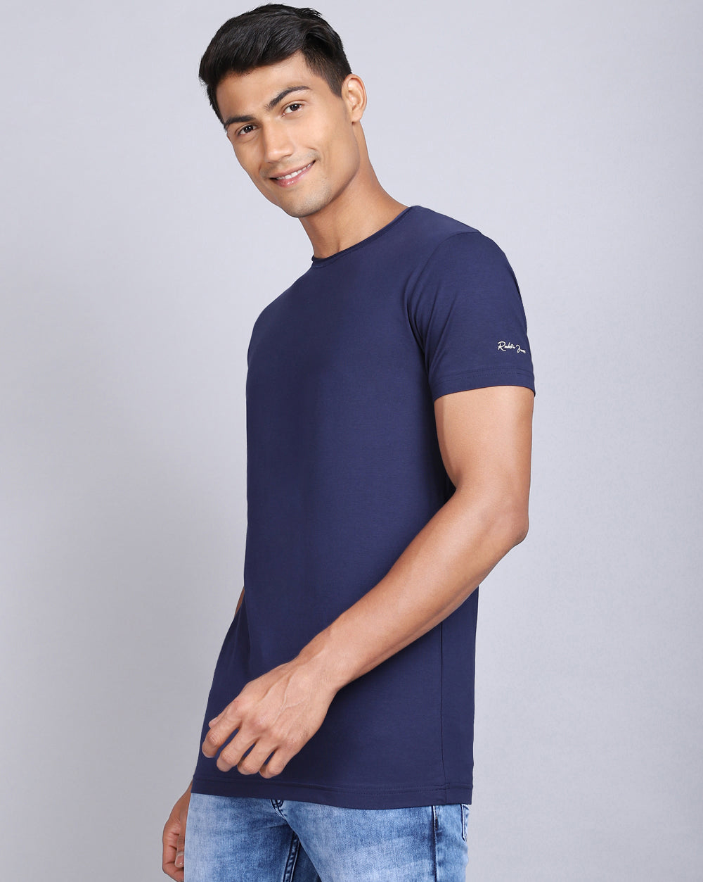 Crewneck Strech T-Shirt-D.Navy