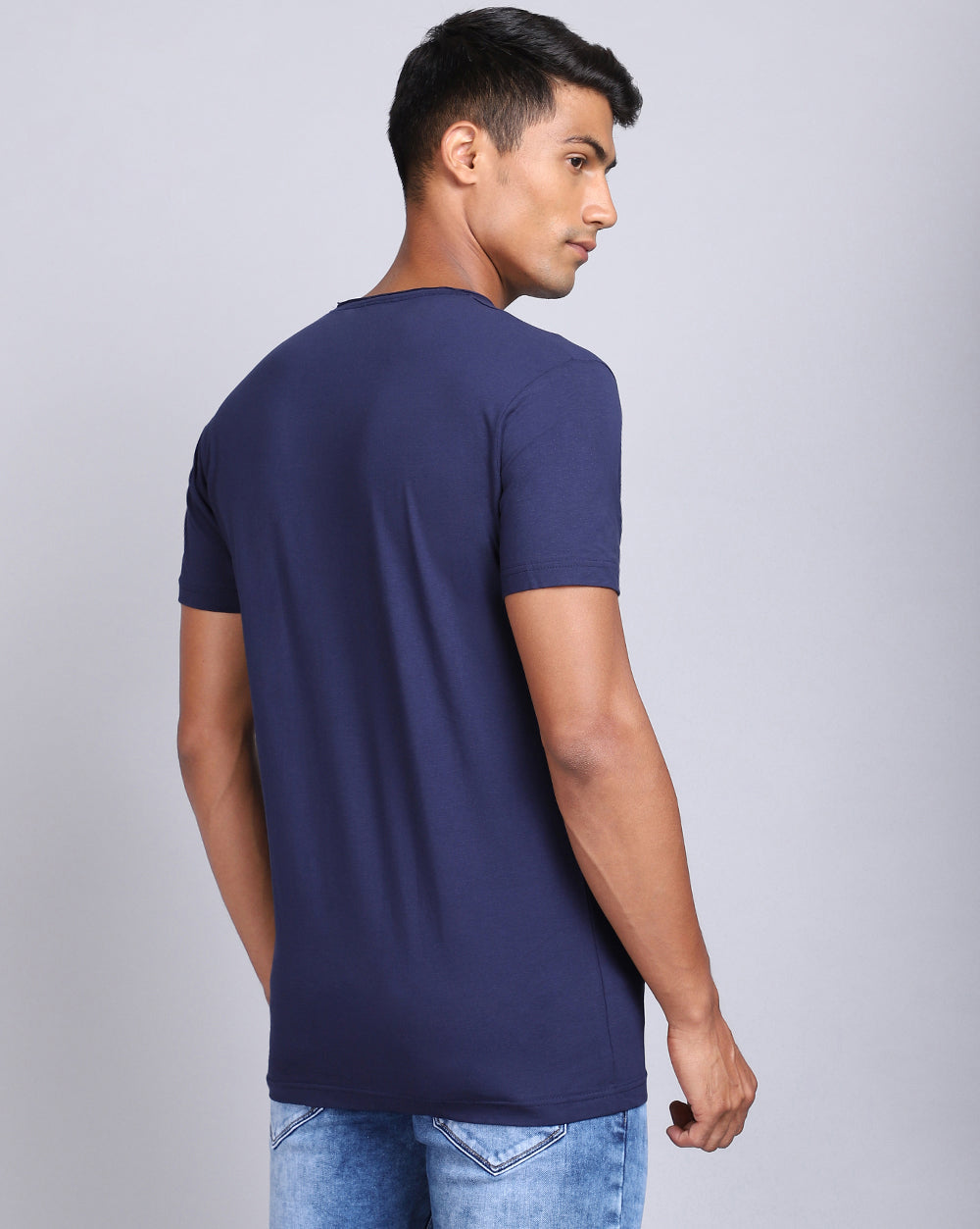 Crewneck Strech T-Shirt-D.Navy