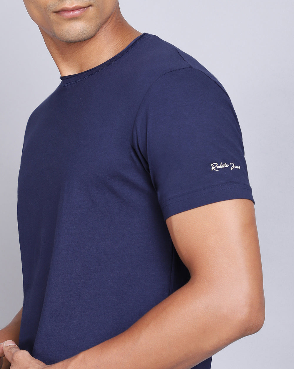 Crewneck Strech T-Shirt-D.Navy