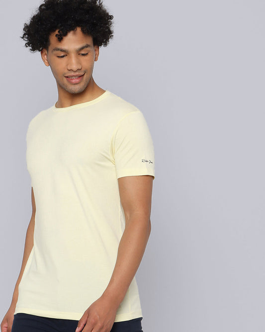 Crewneck Strech T-Shirt-Cream