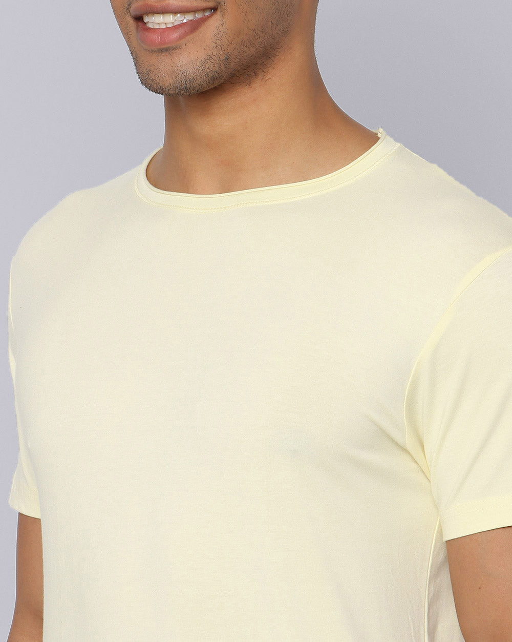 Crewneck Strech T-Shirt-Cream