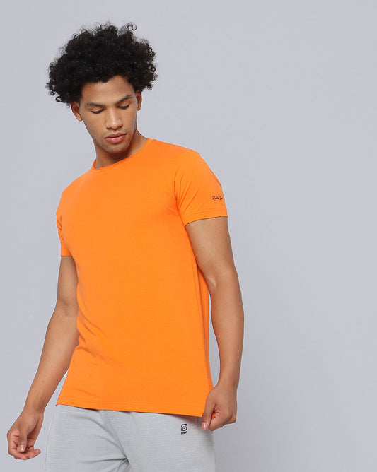 Crewneck Comfort Strech T-Shirt-Orange