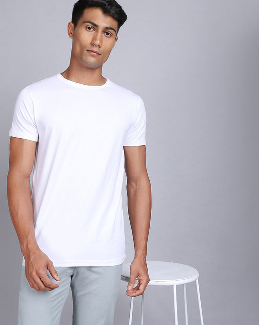 Crewneck Comfort Stretch T-Shirt-Blank White